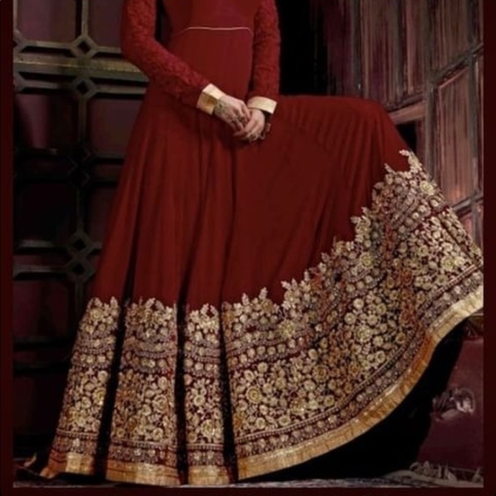 Indian Maroon Anarkali Suit